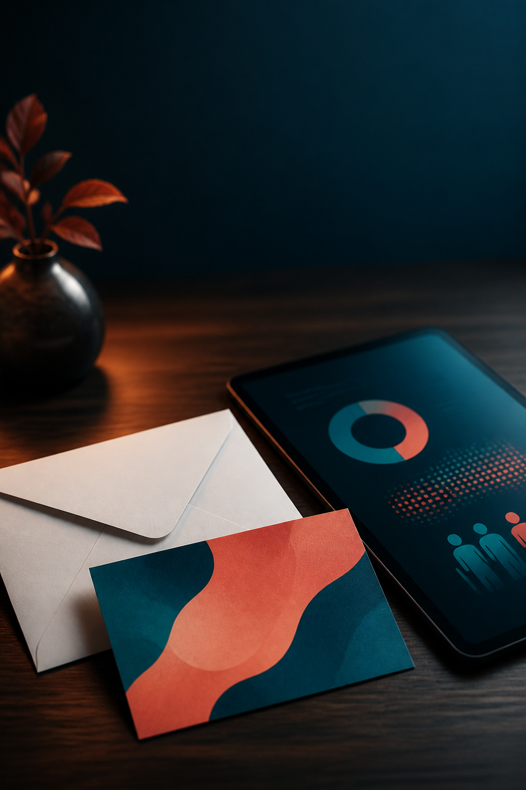 Direct mail piece paired with a glowing digital screen, representing one audience activated across mail and digital channels
